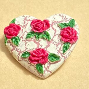Heart-Shaped Floral Brooch